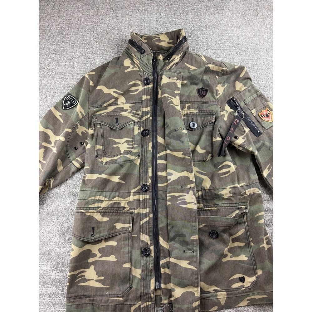 Buffalo David Bitton Military Jacket Men M Multi Color Jabren Camouflage Army - Picture 13 of 13